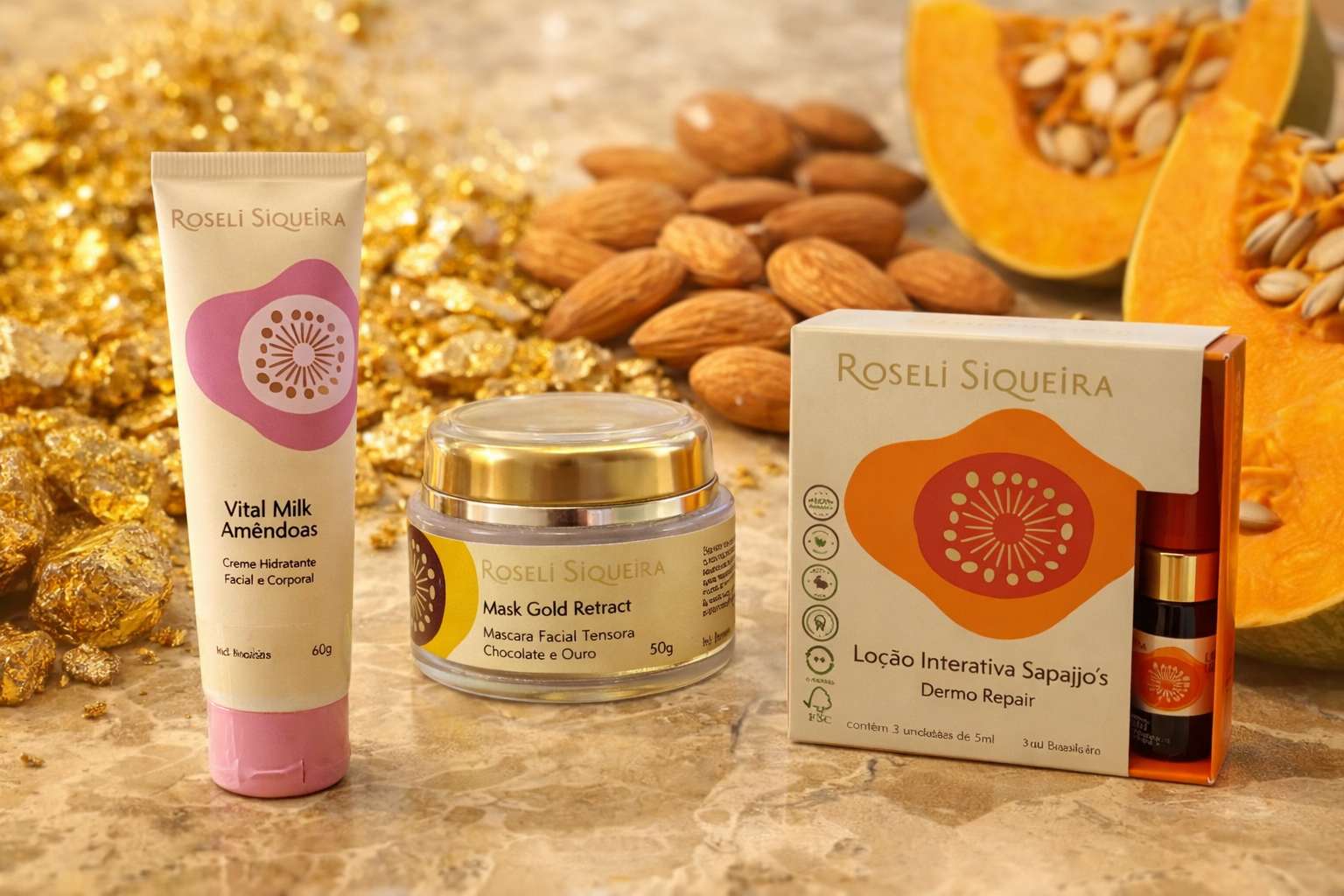 Kit especial semana da mulher - Mask Gold 50GR, Ampolas Sapajjo’s e Vital Milk 60GR